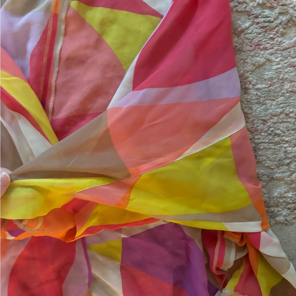 Colorful 100% Silk Trina Turk Wrap - Picture 3 of 8